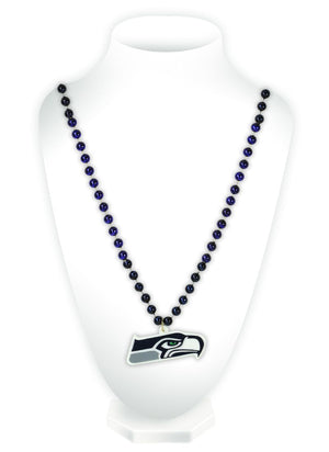Seattle Seahawks Beads with Medallion Mardi Gras Style - Rico Industries