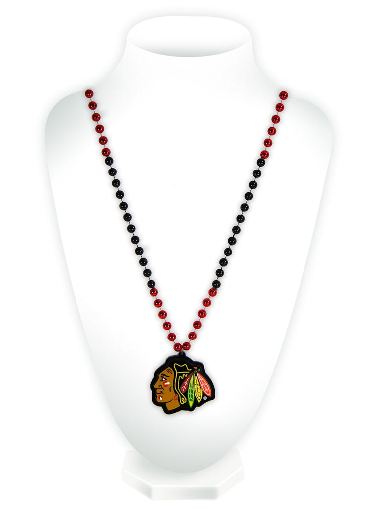 Chicago Blackhawks Beads with Medallion Mardi Gras Style - Special Order - Rico Industries