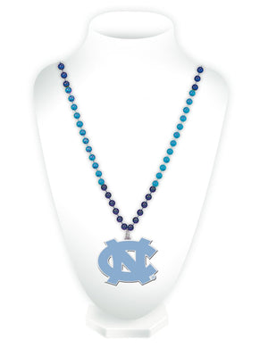 North Carolina Tar Heels Beads with Medallion Mardi Gras Style - Rico Industries
