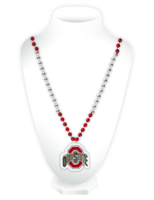 Ohio State Buckeyes Beads with Medallion Mardi Gras Style - Rico Industries