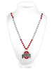 Ohio State Buckeyes Beads with Medallion Mardi Gras Style - Rico Industries