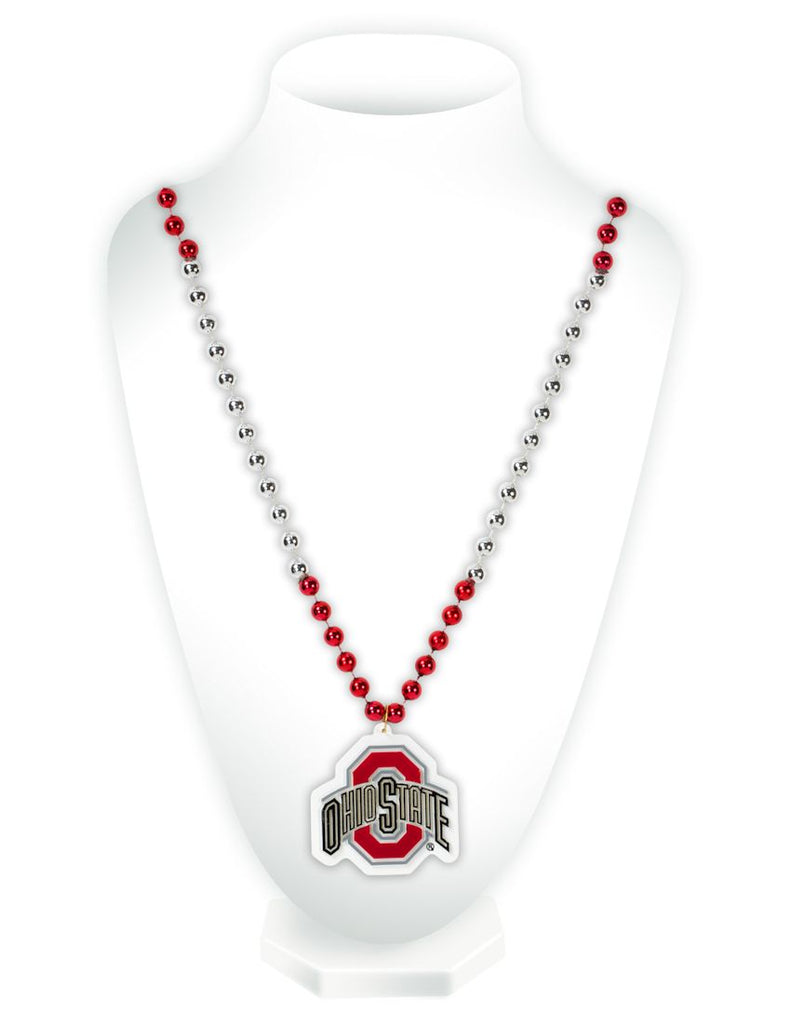 Ohio State Buckeyes Beads with Medallion Mardi Gras Style - Rico Industries