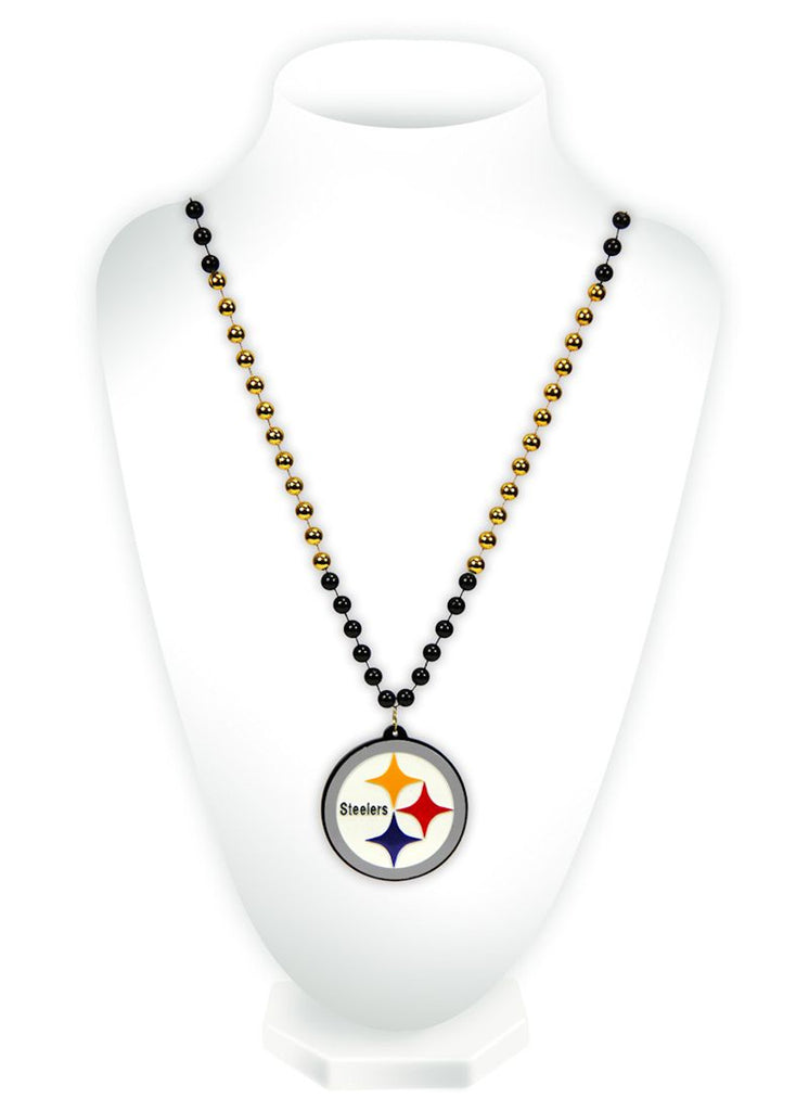 Pittsburgh Steelers Beads with Medallion Mardi Gras Style - Rico Industries