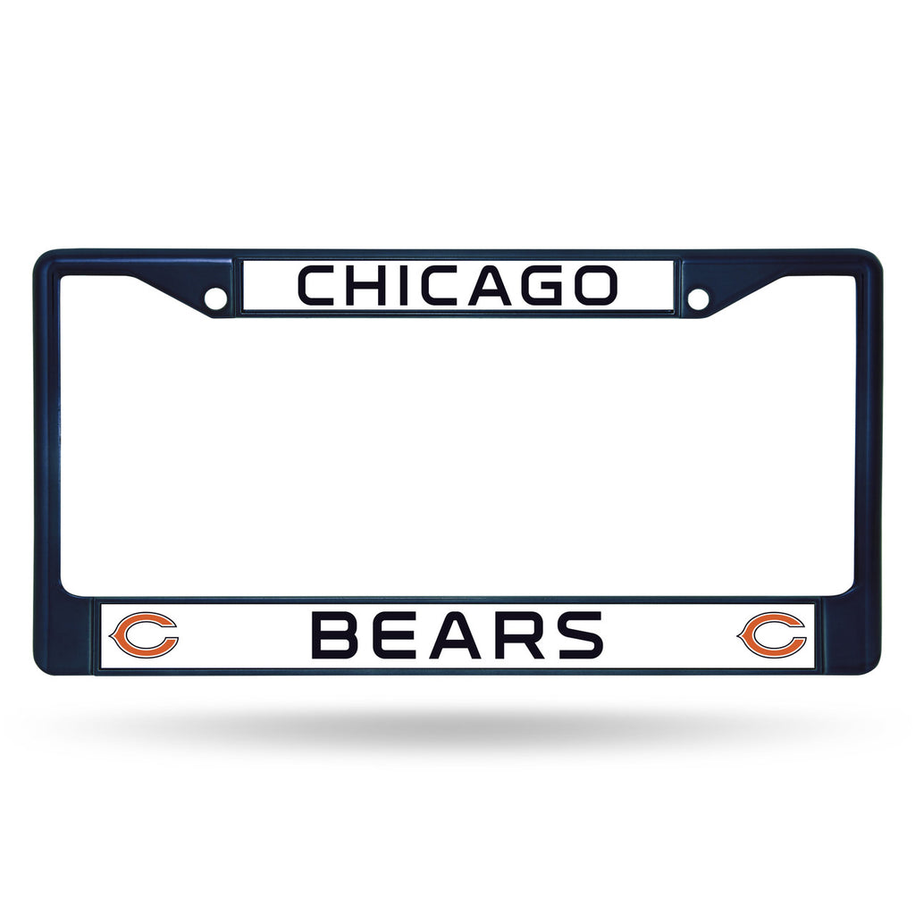 Chicago Bears License Plate Frame Metal Navy - Rico Industries