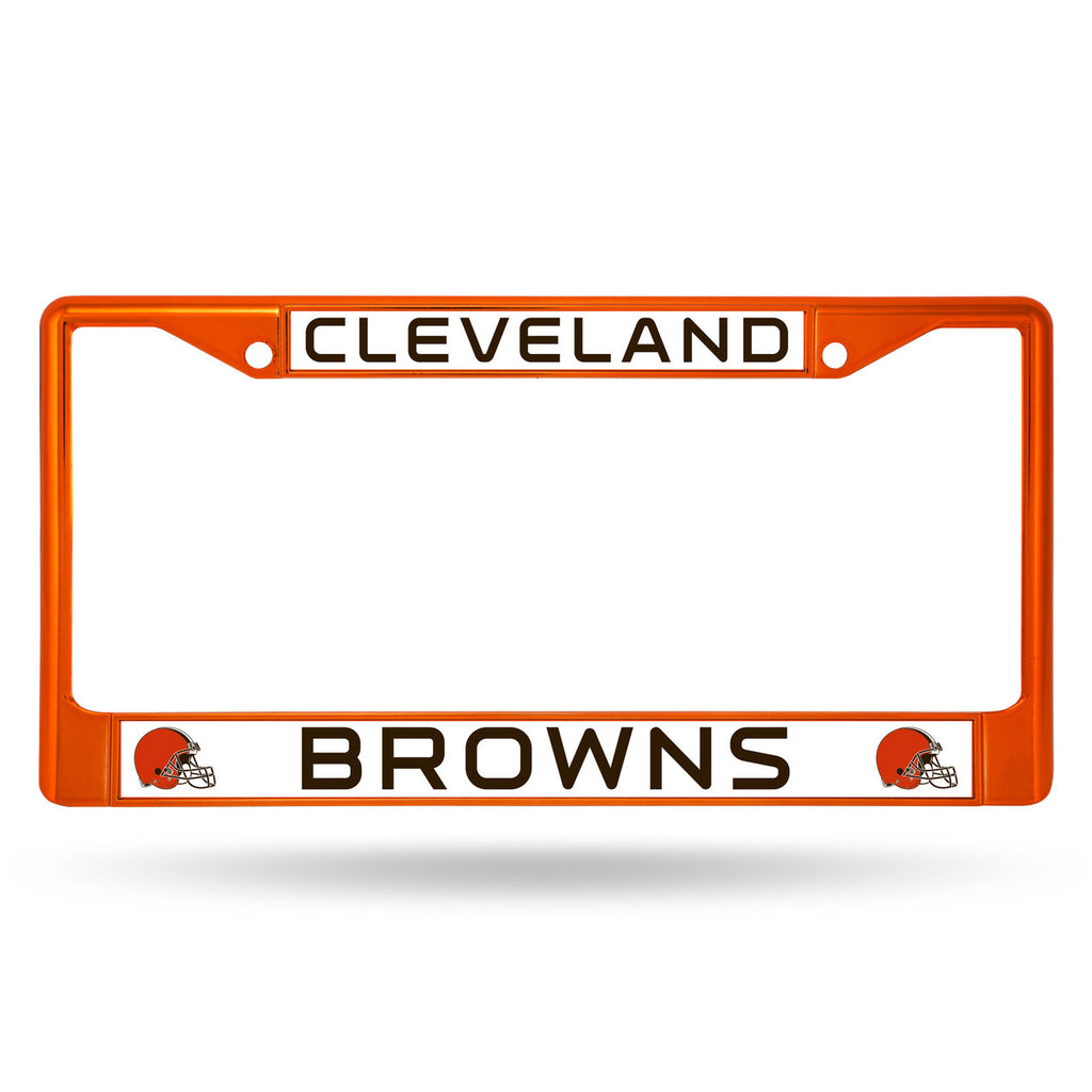Cleveland Browns License Plate Frame Metal Orange - Rico Industries