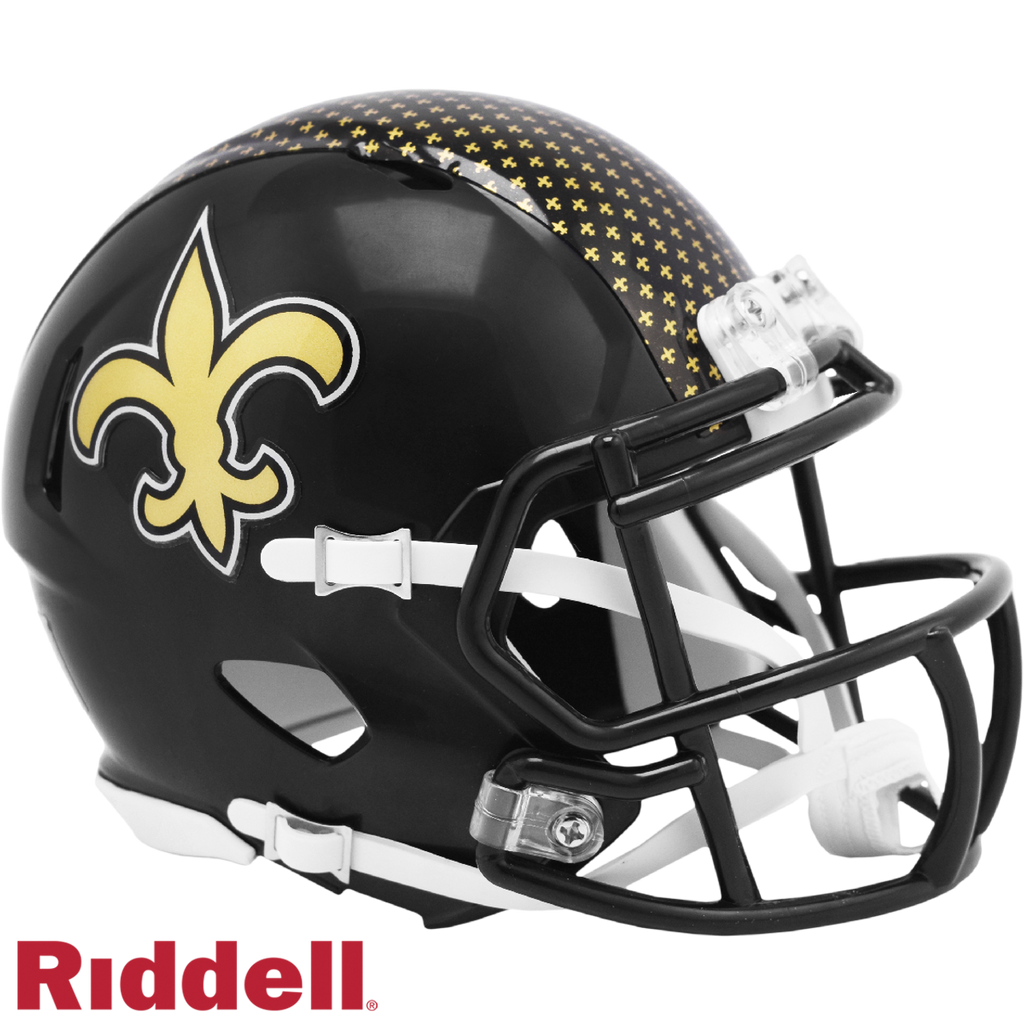 New Orleans Saints Helmet Riddell Replica Mini Speed Style On-Field Alternate - Riddell
