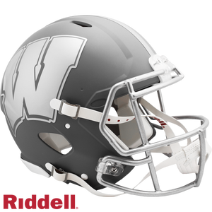 Wisconsin Badgers Helmet Riddell Authentic Full Size Speed Style Slate Alternate - Riddell
