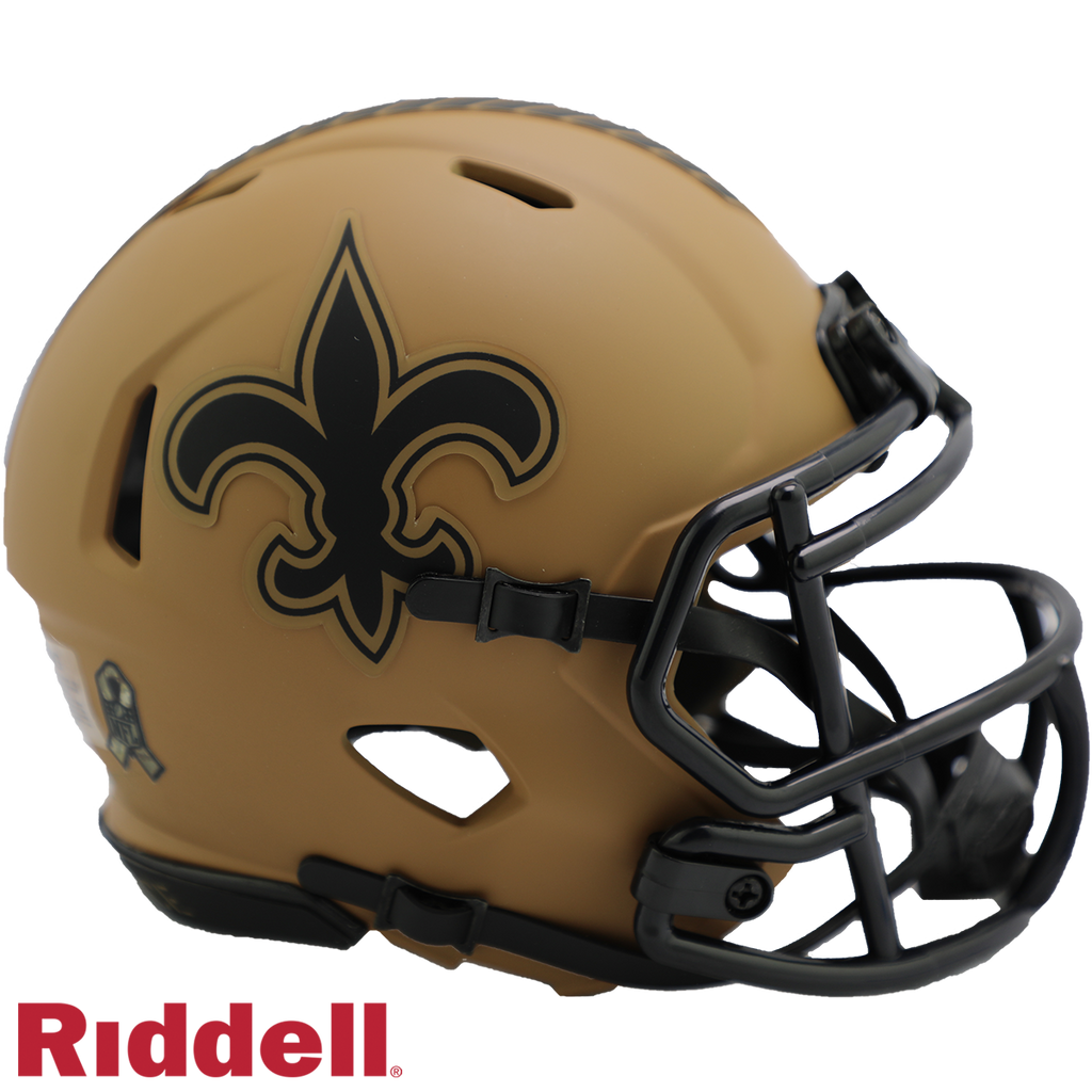 New Orleans Saints Helmet Riddell Replica Mini Speed Style Salute To Service 2023 - Riddell
