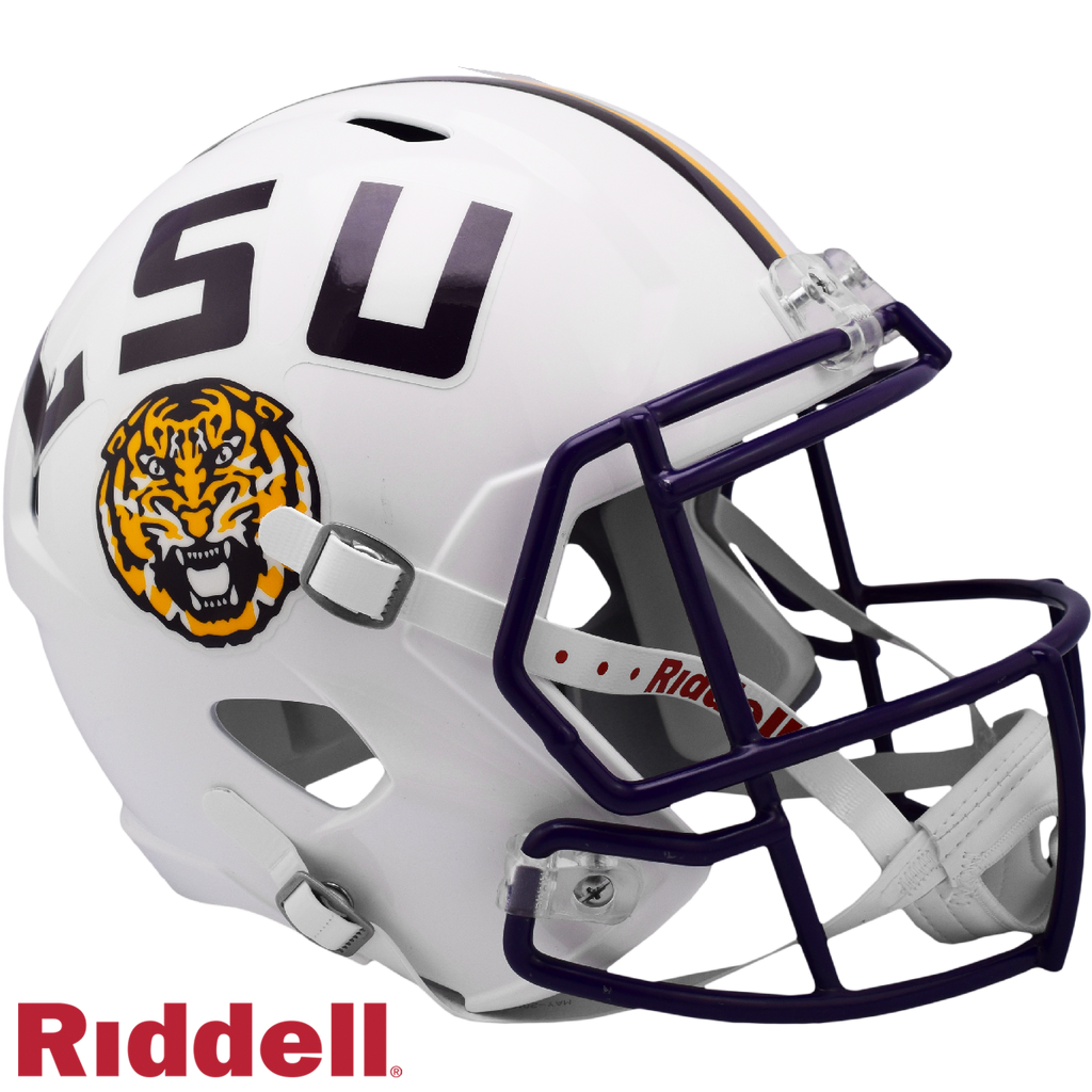 LSU Tigers Helmet Riddell Replica Full Size Speed Style White - Riddell