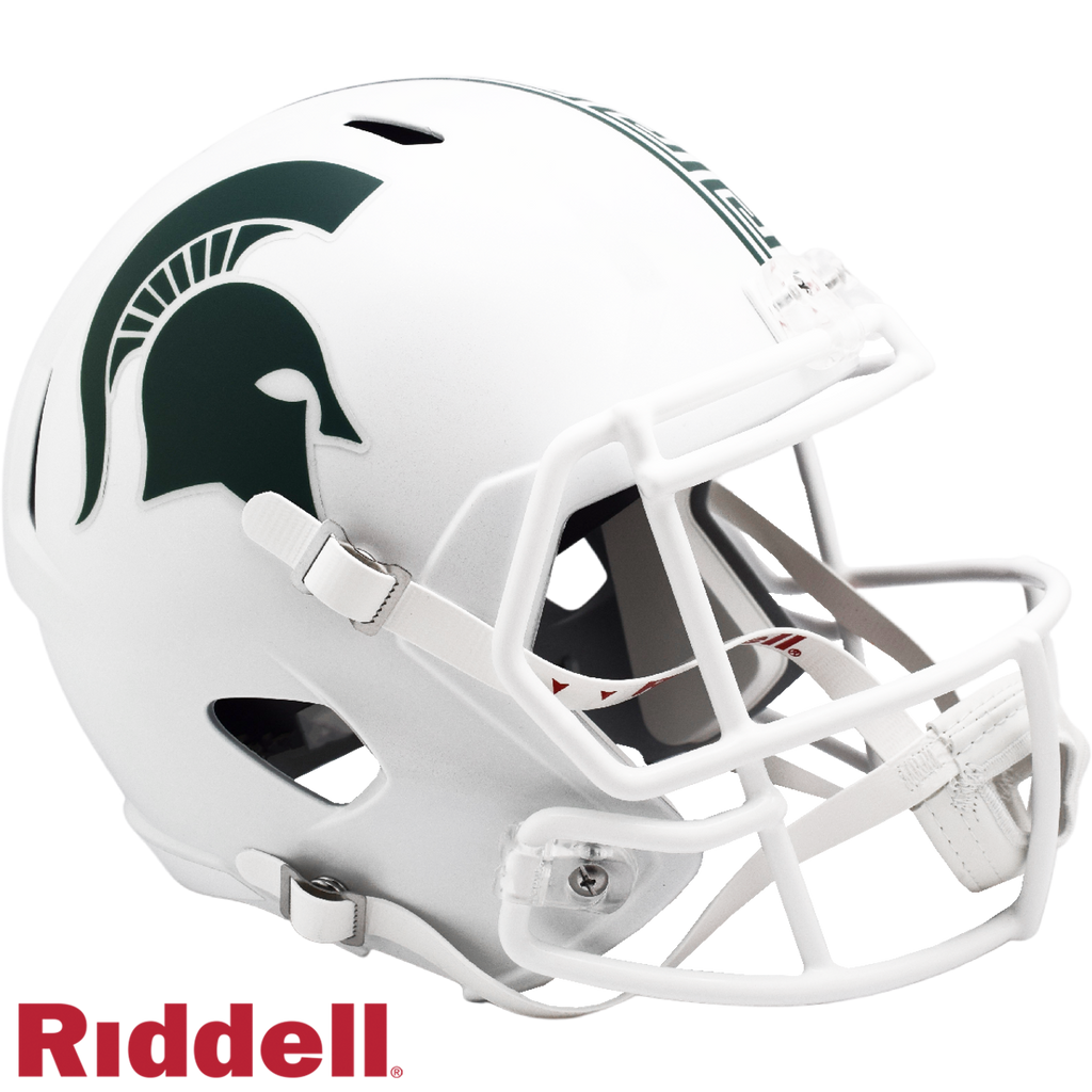 Michigan State Spartans Helmet Riddell Replica Full Size Speed Style White - Riddell