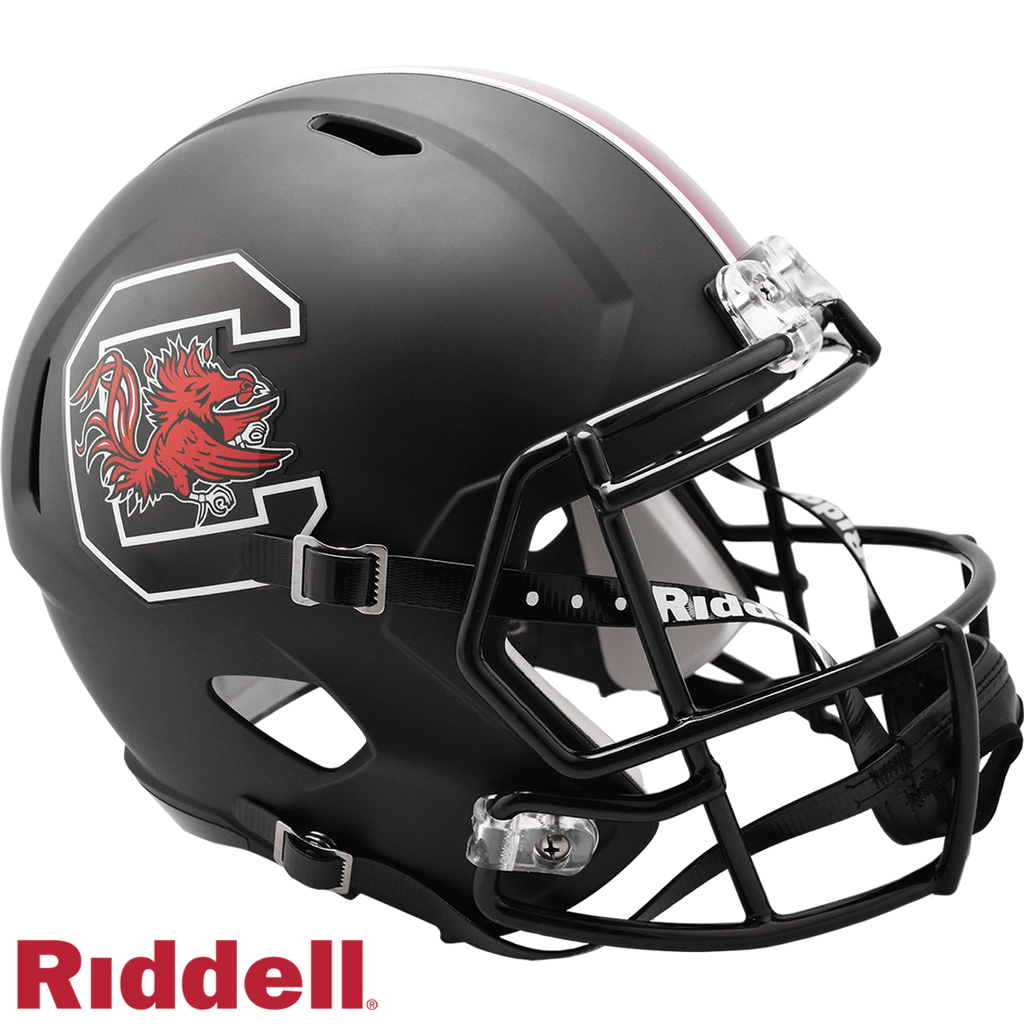 South Carolina Gamecocks Helmet Riddell Replica Full Size Speed Style Matte Black - Riddell
