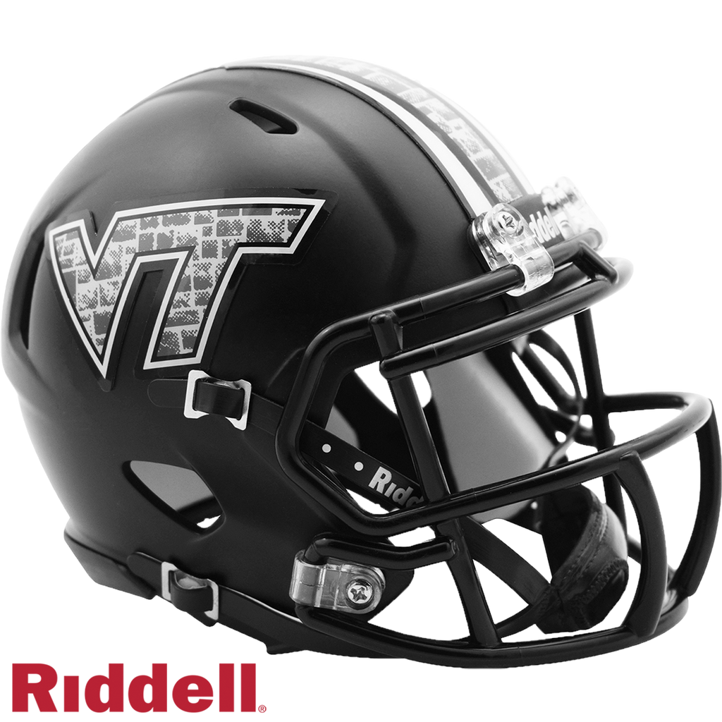 Virginia Tech Hokies Helmet - Riddell Replica Mini - Speed Style - Matte Black - Riddell