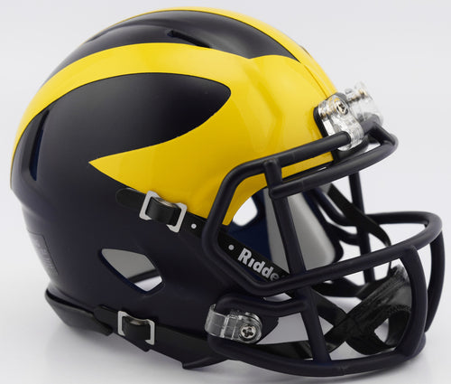 Michigan Wolverines Helmet Riddell Replica Mini Speed Style Painted Design - Riddell