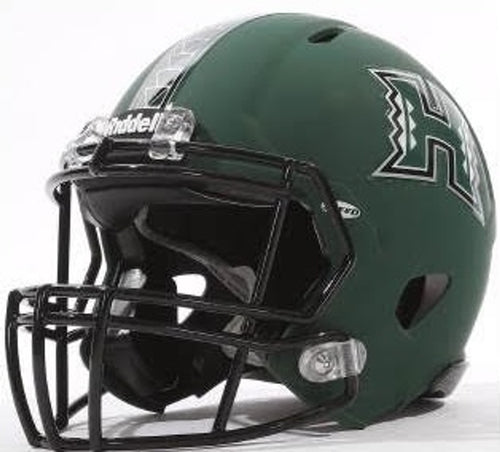 Hawaii Warriors Helmet Riddell Replica Mini Speed Style Matte Green Design - Riddell
