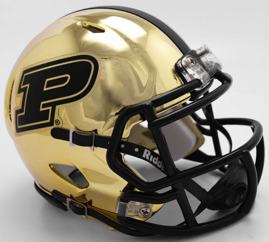 Purdue Boilermakers Helmet Riddell Replica Mini Speed Style Chrome Alternate - 7.5