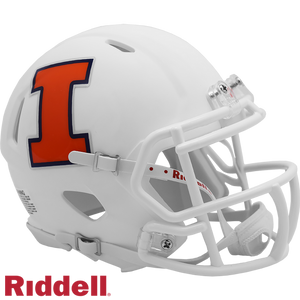 Illinois Fighting Illini Helmet Riddell Replica Mini Speed Style White - Riddell