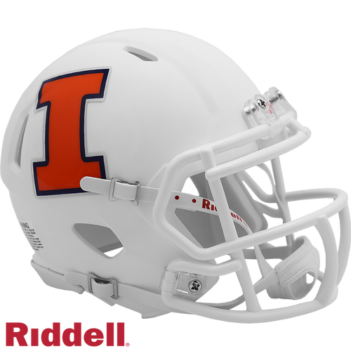 Illinois Fighting Illini Helmet Riddell Replica Mini Speed Style White - Riddell