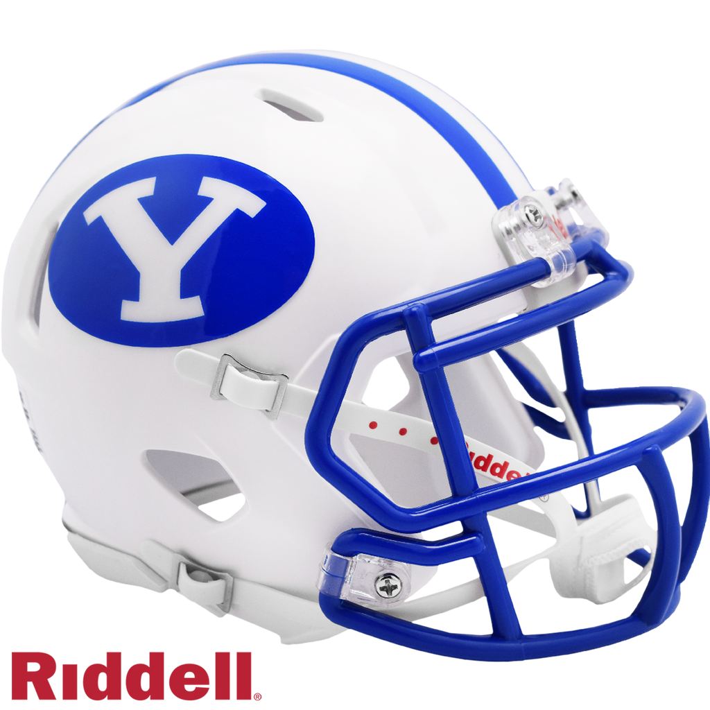 BYU Cougars Helmet Riddell Replica Mini Speed Style White - Riddell