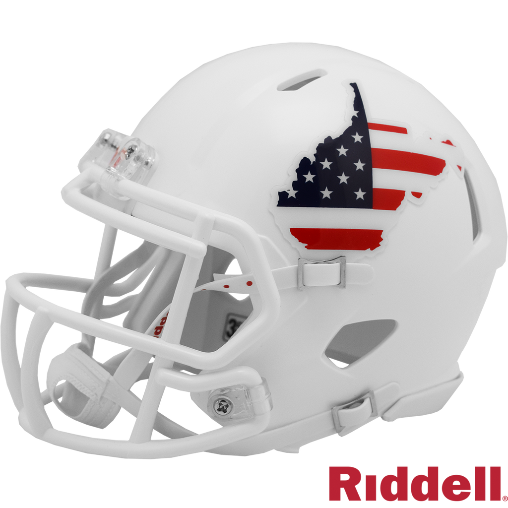 West Virginia Mountaineers Helmet Riddell Replica Mini Speed Style Stars and Strips - Riddell