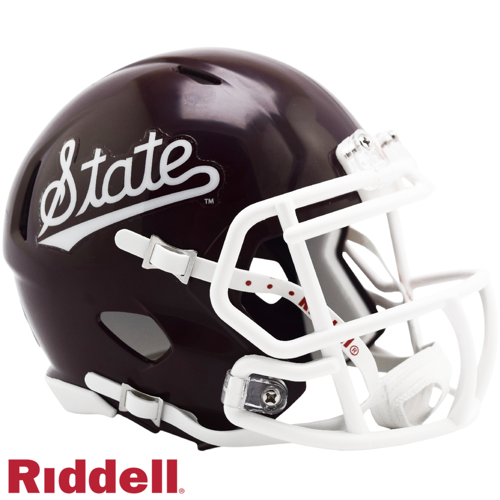 Mississippi State Bulldogs Helmet Riddell Replica Mini Speed Style Script - Riddell