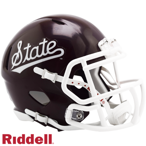 Mississippi State Bulldogs Helmet Riddell Replica Mini Speed Style Script - Riddell