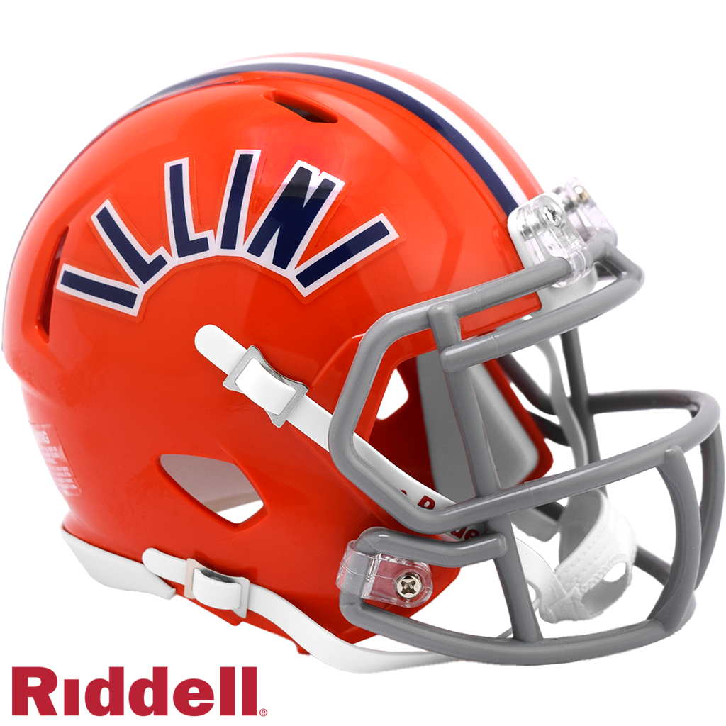 Illinois Fighting Illini Helmet Riddell Replica Mini Speed Style Arched Illini T/B - Riddell