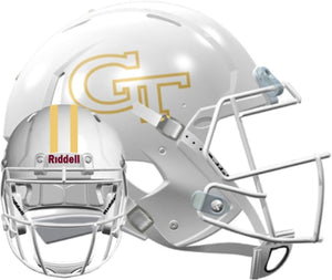 Georgia Tech Yellow Jackets Helmet Riddell Replica Mini Speed Style White - Riddell