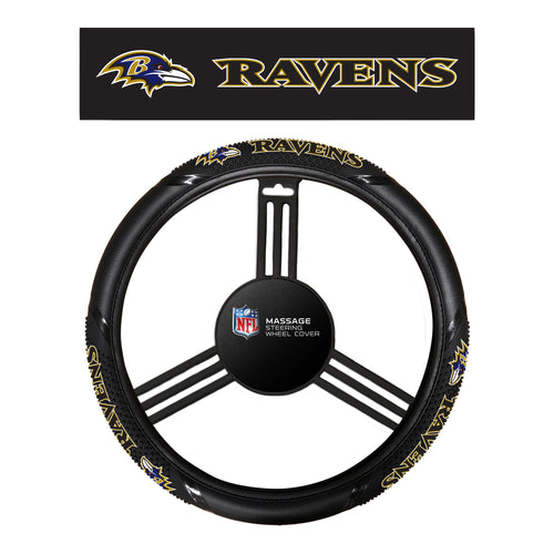 Baltimore Ravens Steering Wheel Cover Massage Grip Style CO -