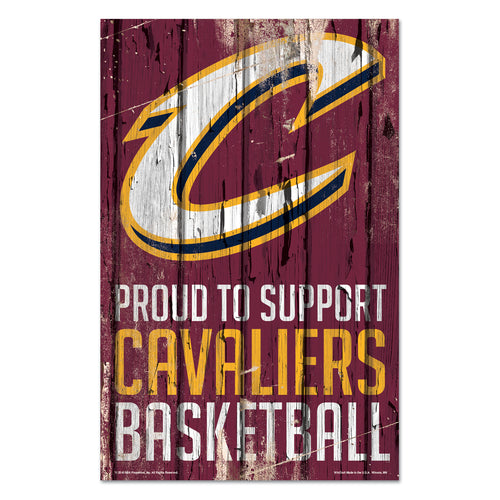 Cleveland Cavaliers Sign 11x17 Wood Proud to Support Design - WinCraft