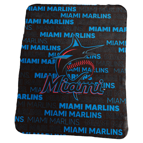 Miami Marlins Blanket 50x60 Fleece Classic - Logo Brands