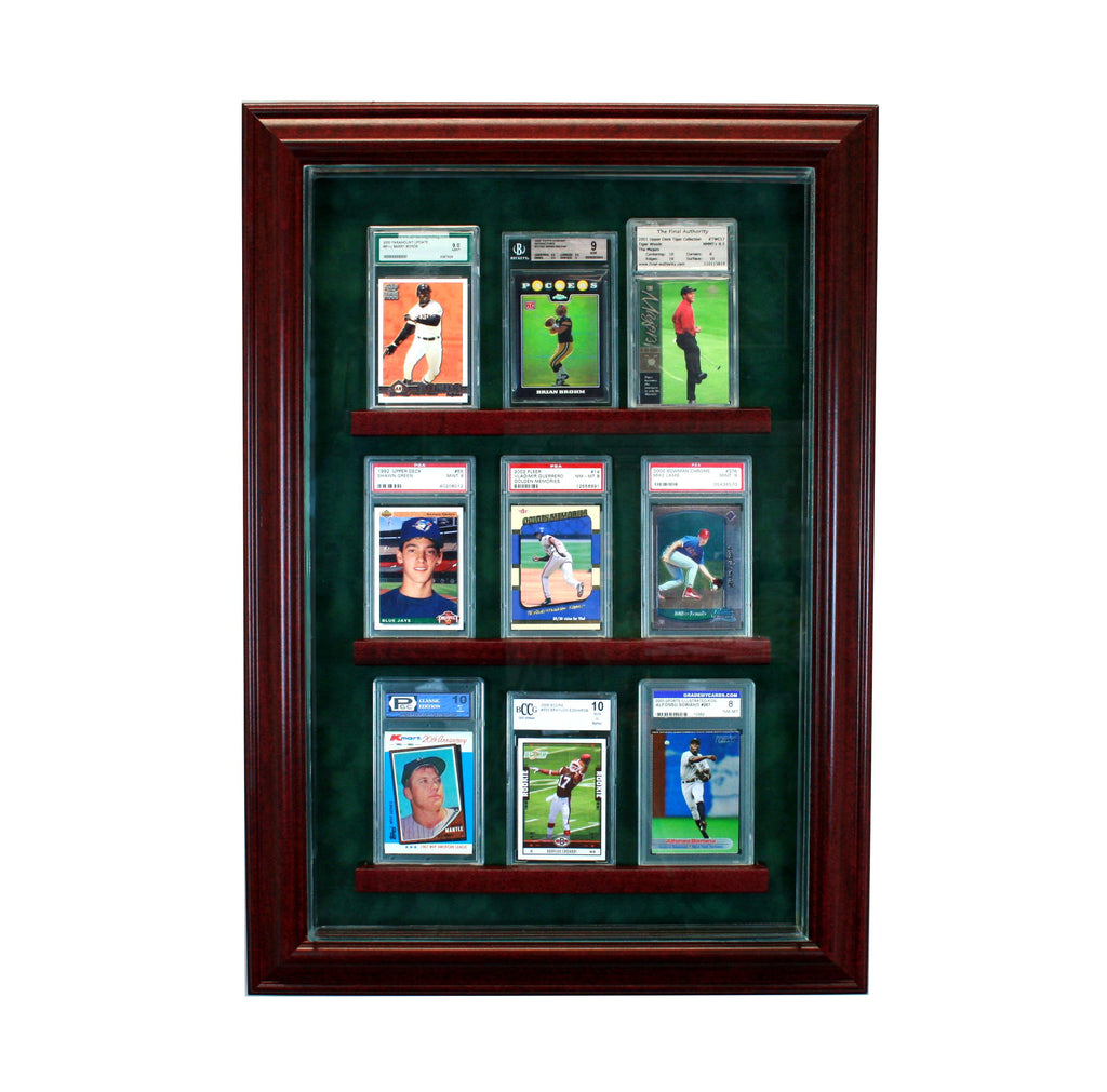 6 Graded Card Cabinet Style Display Case with Black Moulding