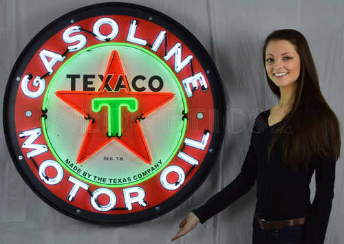 Texaco Motor Oil 36 Inch Neon Sign In Metal Can