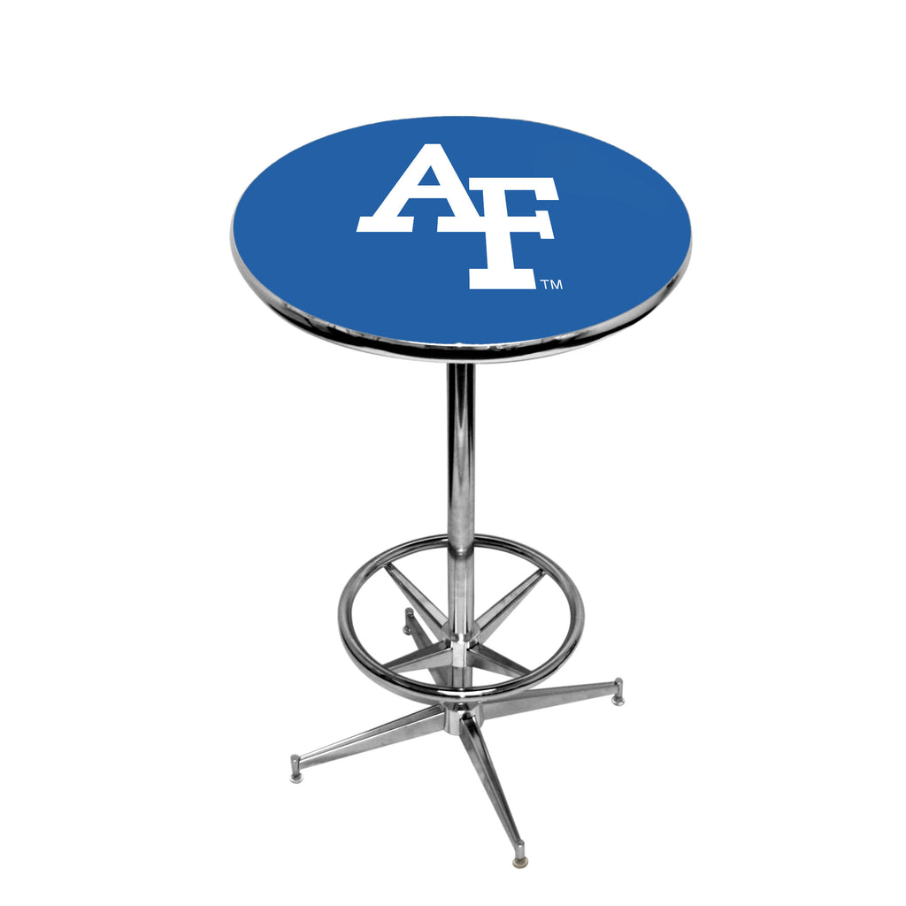 AIR FORCE CHROME FOOT RING PUB TABLE BLUE - AFAPTR131