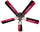 ARKANSAS CEILING FAN - 52'' RED/BLACK - ARKFAN100-52