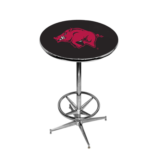 ARKANSAS CHROME FOOT RING PUB TABLE BLACK - ARKPTR312
