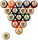 ARMY STANDARD COLOR NUMBERED BILLIARD BALL SET STANDARD COLOR BILLIARD BALL SET - ARMBBSSTD