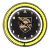 ARMY NEON WALL CLOCK - 14'' BLACK FACE/YELLOW NEON - ARMNWC200-14