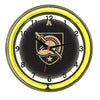 ARMY NEON WALL CLOCK - 18'' BLACK FACE/YELLOW NEON - ARMNWC200-18
