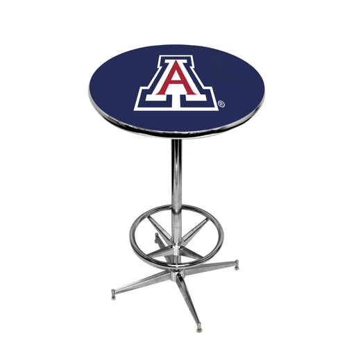 ARIZONA CHROME FOOT RING PUB TABLE BLUE - ARZPTR101