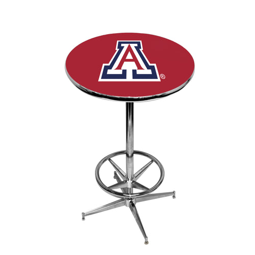 ARIZONA CHROME FOOT RING PUB TABLE RED - ARZPTR102