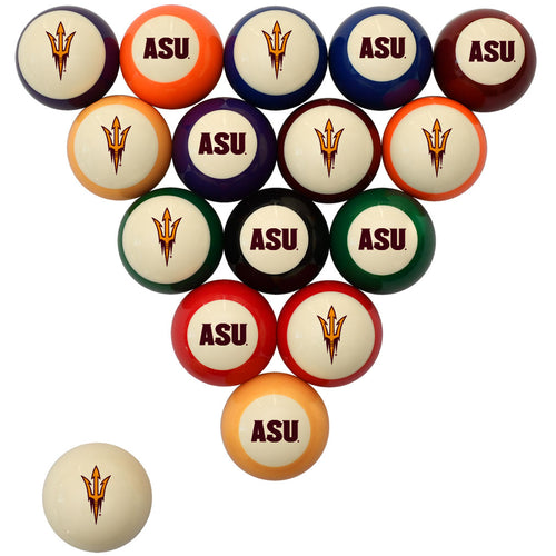 ARIZONA STATE STANDARD COLOR NUMBERED BILLIARD BALL SET STANDARD COLOR BILLIARD BALL SET - ASUBBSSTD