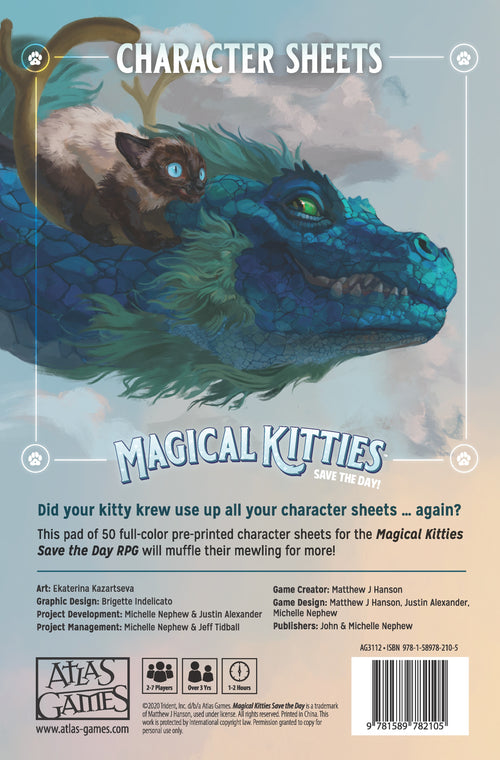 Atlas Games - Magical Kitties Save The Day 2E: Character Sheets