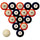 AUBURN SCHOOL COLOR NUMBERED BILLIARD BALL SET BLUE SOLID/ORANGE STRIPE - AUBBBS200N