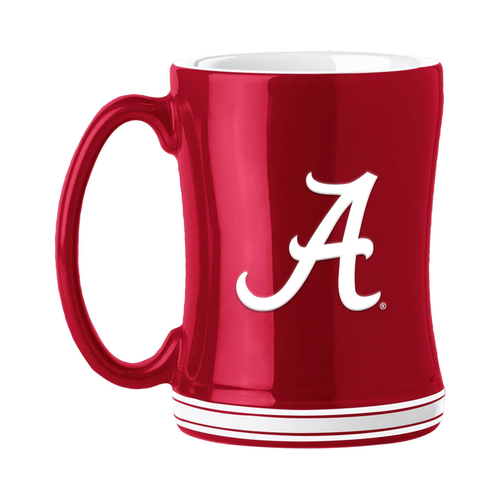 Alabama Crimson Tide Coffee Mug 14oz Sculpted Relief Team Color - Logo Brands