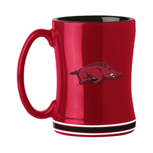 Arkansas Razorbacks Coffee Mug 14oz Sculpted Relief Team Color - Logo Brands