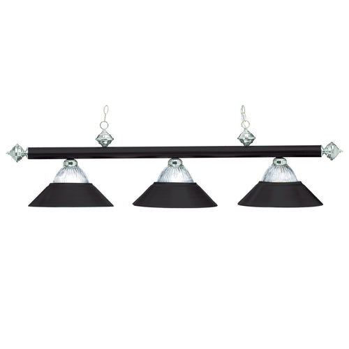 3 LT-54'' BILLIARD LIGHT-MATTE BLACK & STAINLESS