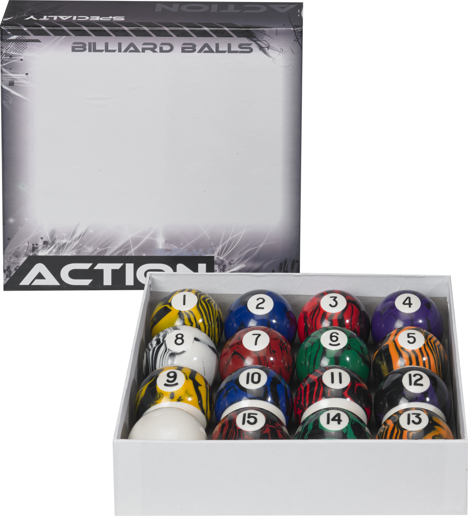 Action BBBM Black Marble Ball Set Billiard Balls
