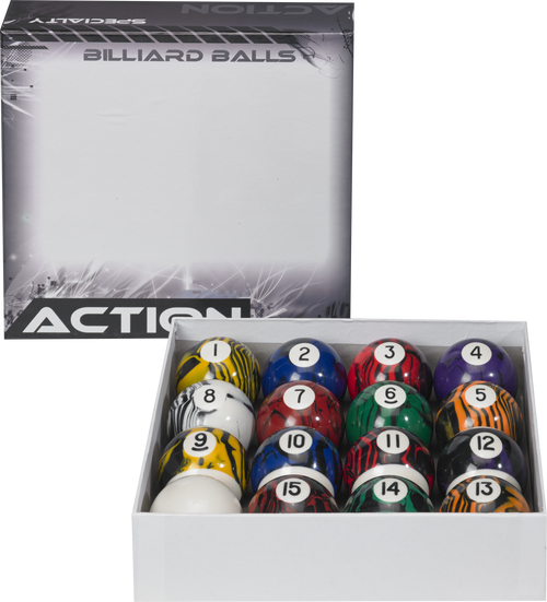 Action BBBM Black Marble Ball Set Billiard Balls