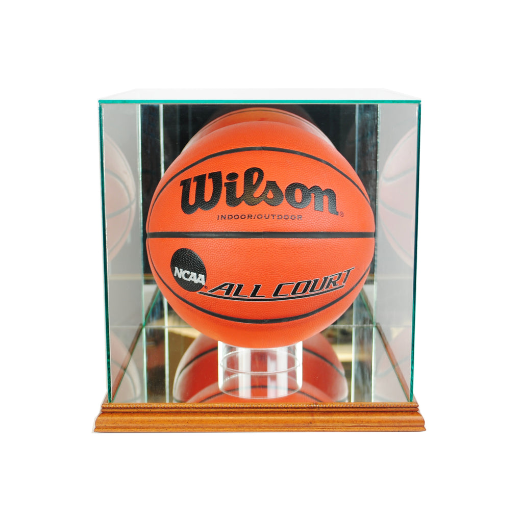 Rectangle Basketball Display Case with Walnut Moulding