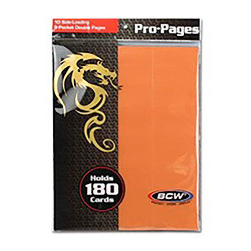 Bcw Gaming - Bcw Supplies: Pro18s Pages: 18-Pocket Orange Side Load 10Ct (1-Pro18s-Org)